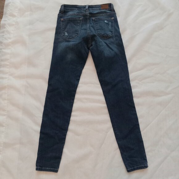Judy Blue Los Angeles Skinny Fit Distressed Plaid Print Accent Y2k Grunge Jeans - Picture 3 of 9